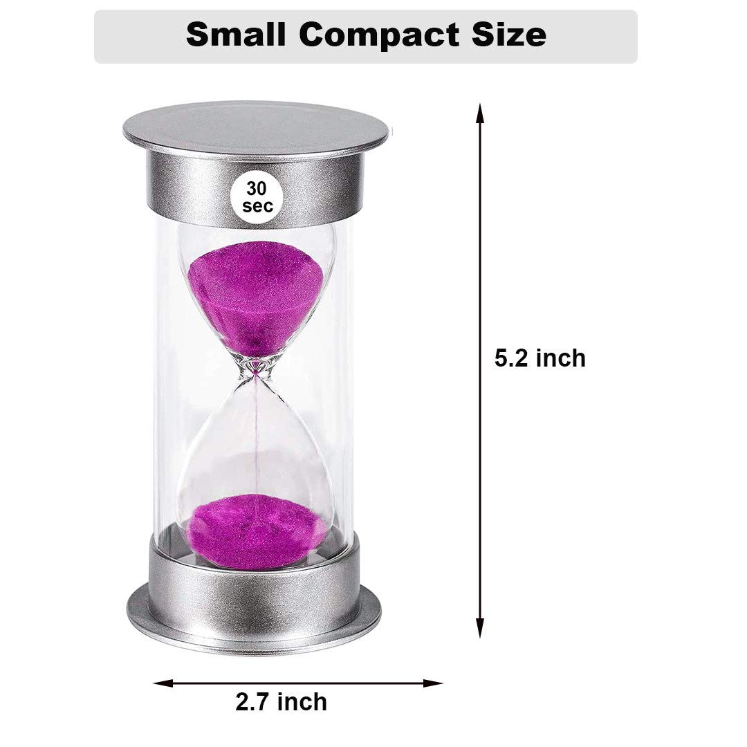 Suliao Large 30 Second Sand Timer, Colorful Unbreakable Hourglass Sand Clock, Plastic Purple Sand Watch 30 Sec For Kids Games Cl